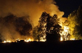 Halli tuhoutui palossa kokonaan. Kuva: Simo Päivärinta