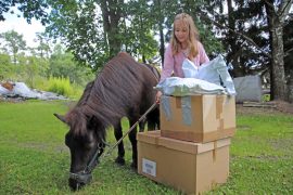 Ihaastuksessa ahkeroi koko Humalajoen perhe. Tamara-poni ja Riina-tytär varmistavat, että asiakkaiden paketit lähtevät postiin 1-2 päivän kuluessa tilauksesta.