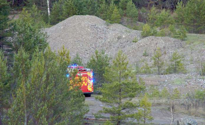 Yksi henkilö loukkaantui mönkijäonnettomuudessa Marttilassa soranottoalueella lauantaina. Kuva: Simo Päivärinta.