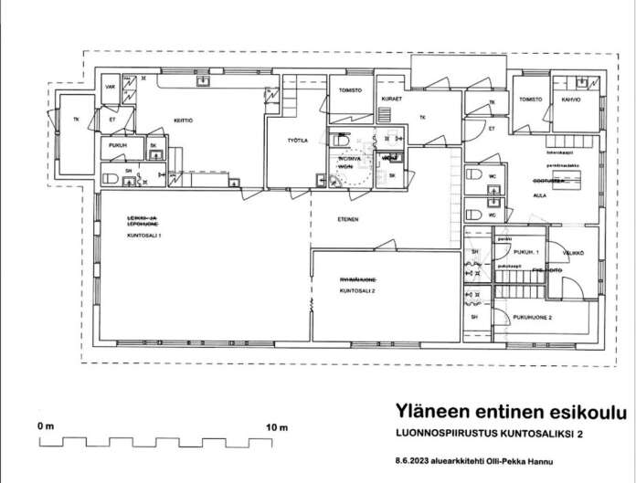 Yläneen kuntosalia koskevan kakkosluonnoksen toteutuksen kustannusarvio on 67 322 euroa. Hinta ei sisällä suunnittelun, rakennuttamisen ja valvonnan kustannuksia eikä muita mahdollisia kustannuksia. Kuva: Pöytyän kunta.