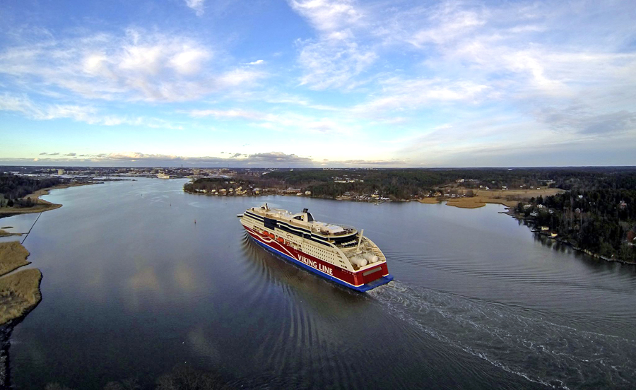 Pöytyällä tuotettua nesteytettyä biometaania on mahdollista käyttää esimerkiksi M/S Viking Gracen polttoaineena.